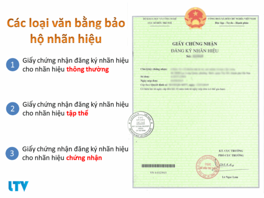 các loại văn bằng bảo hộ nhãn hiệu